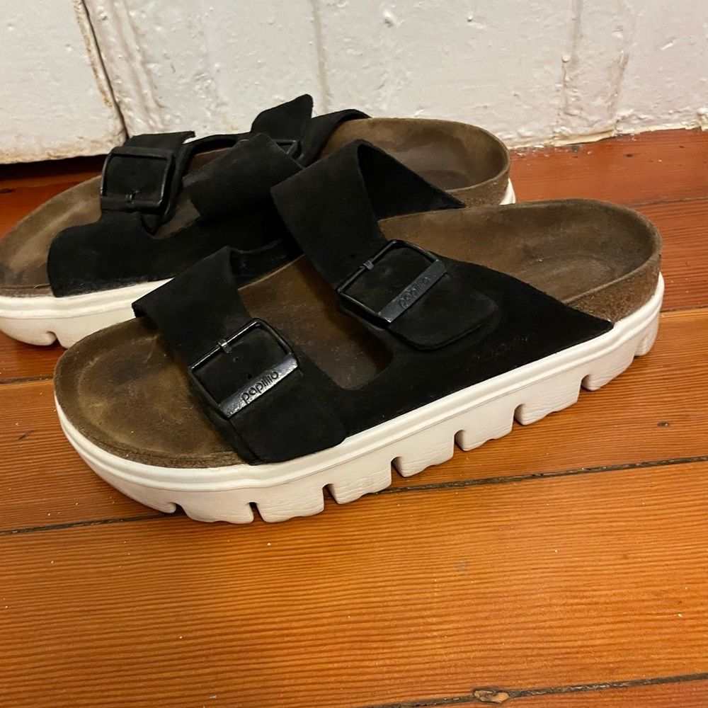 Birkenstock Arizona Chunky black suede size 38